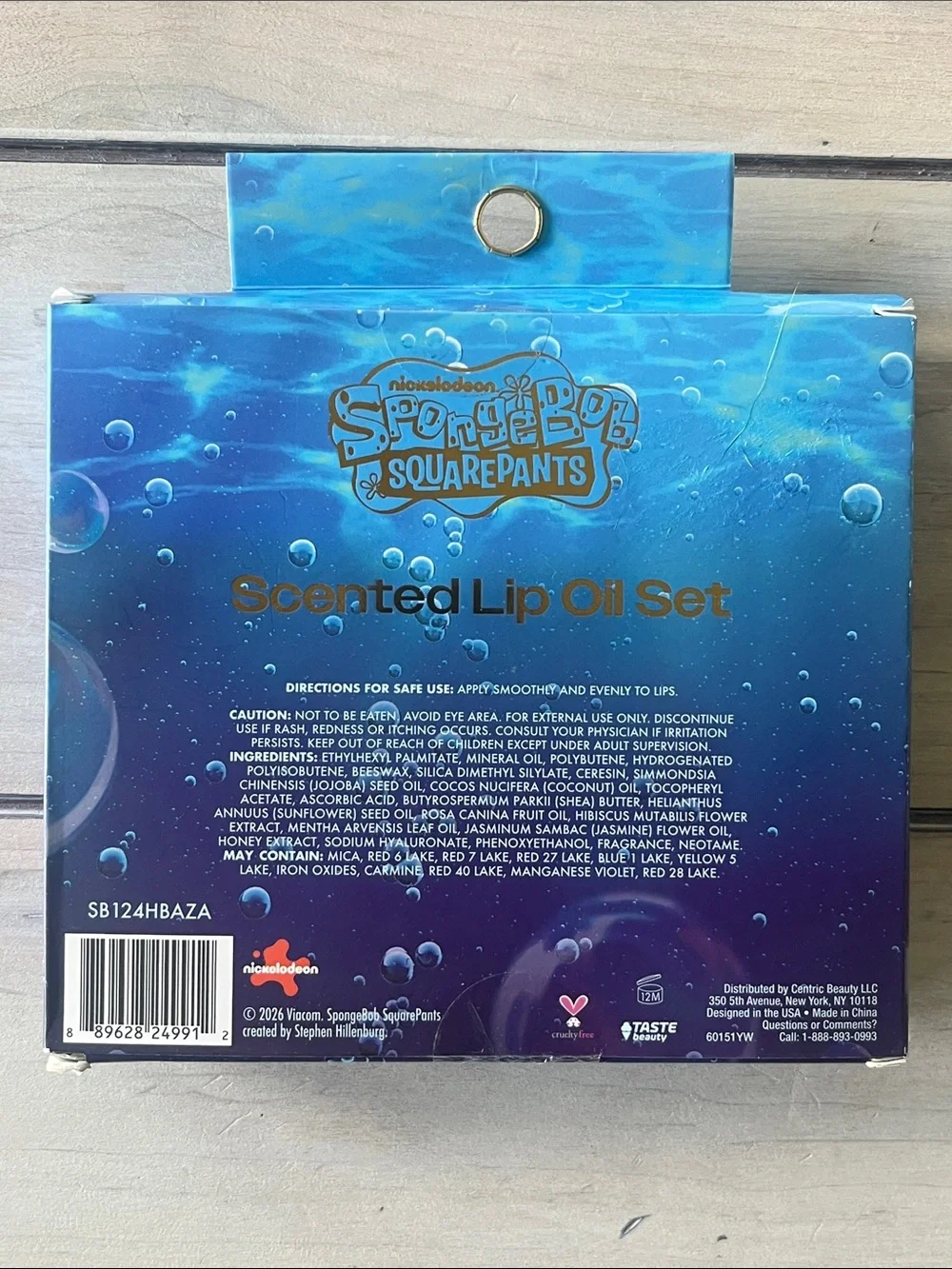 SpongeBob SquarePants Scented Lip Oil Set - Blue Packaging